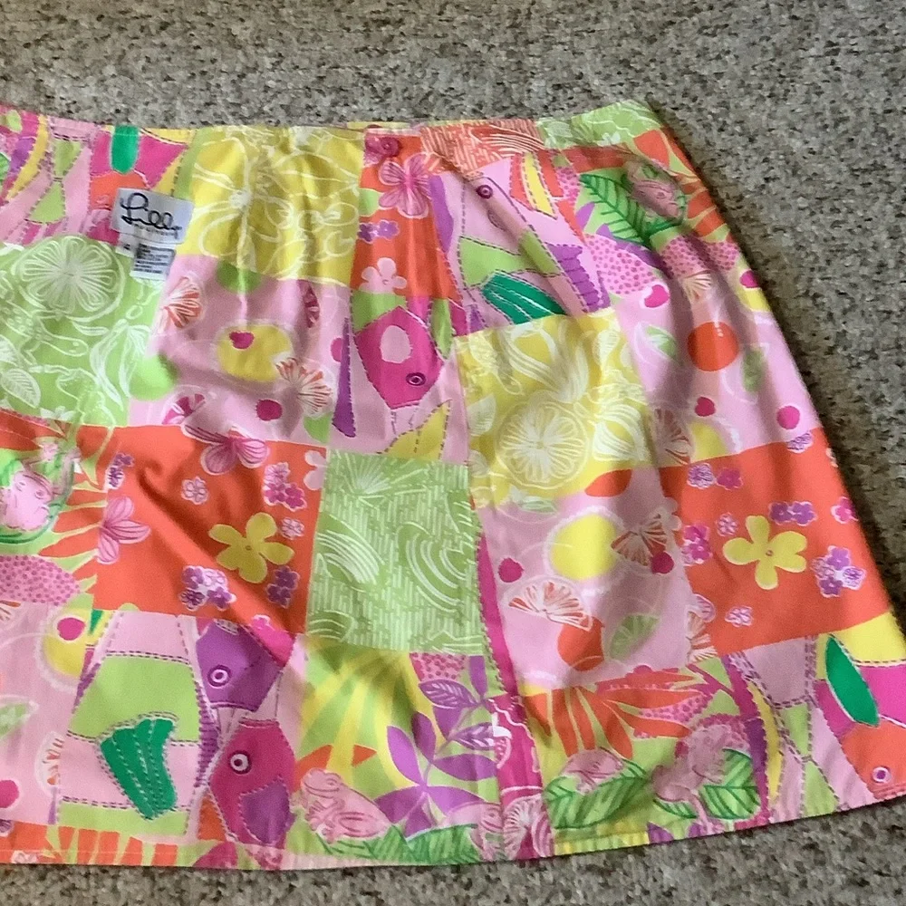 Vintage Lilly Pulitzer Reversible‎ Patchwork wrap Skirt 4 Preppy Resort Rare